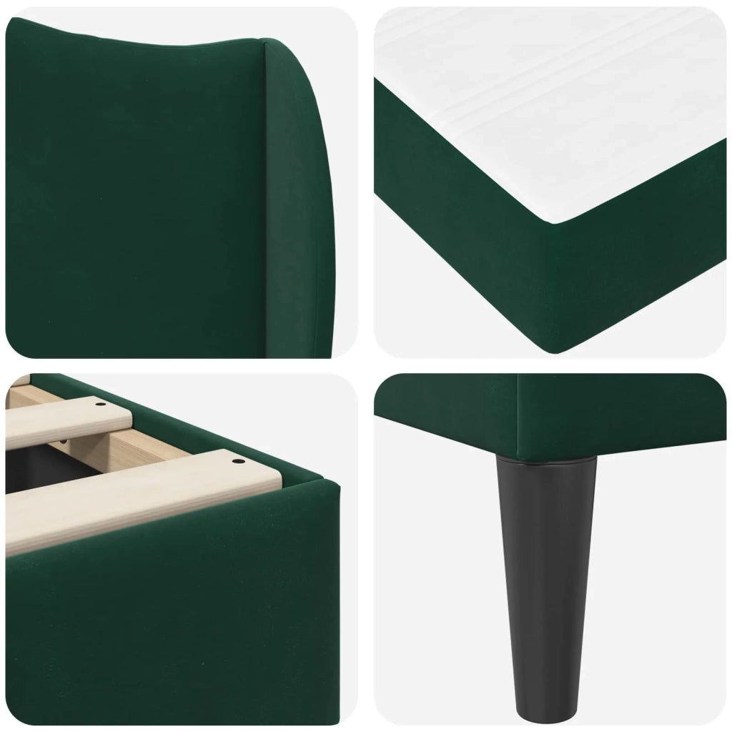 Struttura del letto con stoccaggio e testata Verde Scuro 3415186