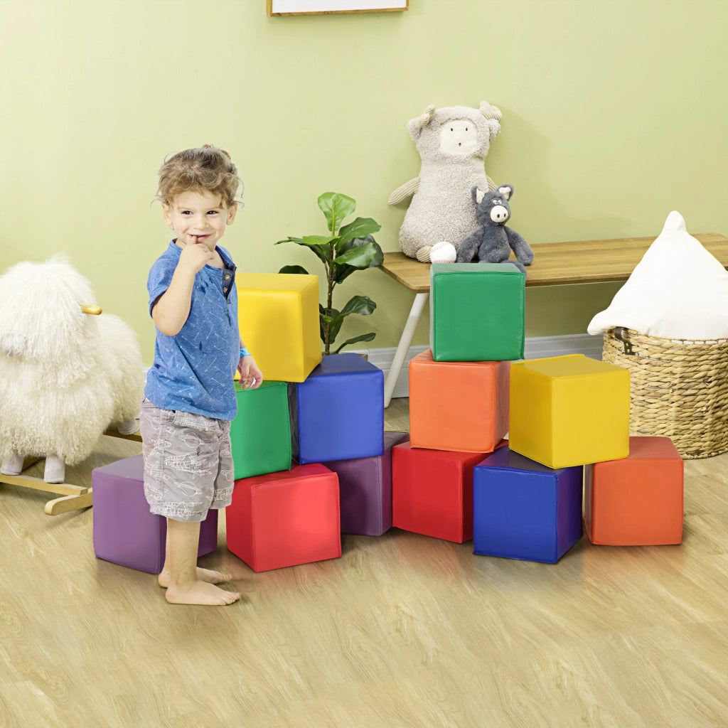 Set 12 Cubi Morbidi per Bambini ¨C Zephmum ¨C Multicolore 20x20x20 cm