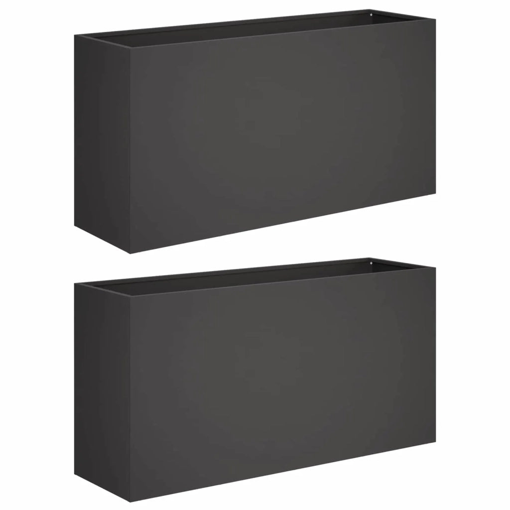 Vaso da giardino 2 pz Nero 100 x 30 x 40 cm 8005611