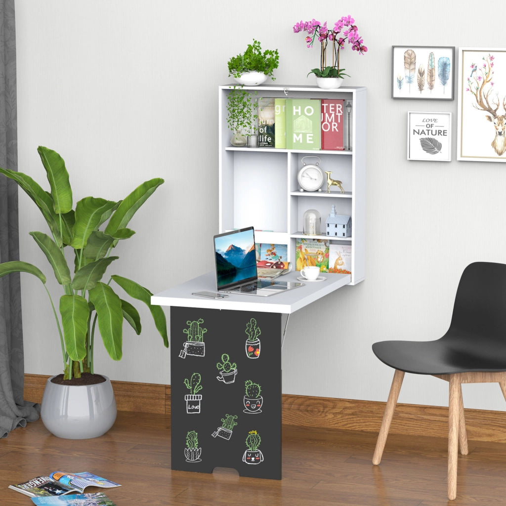Scrivania a muro pieghevole ¨C zephmum ¨C MDF bianco