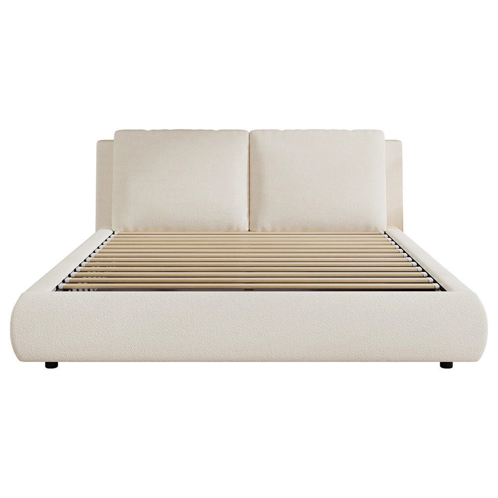 Letto matrimoniale-Xylo-180x200cm idraulico spazio ripiano  beige