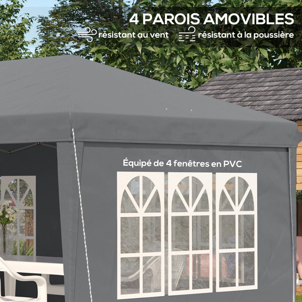 Gazebo pieghevole ¨C Minimal ¨C 3x6 m grigio