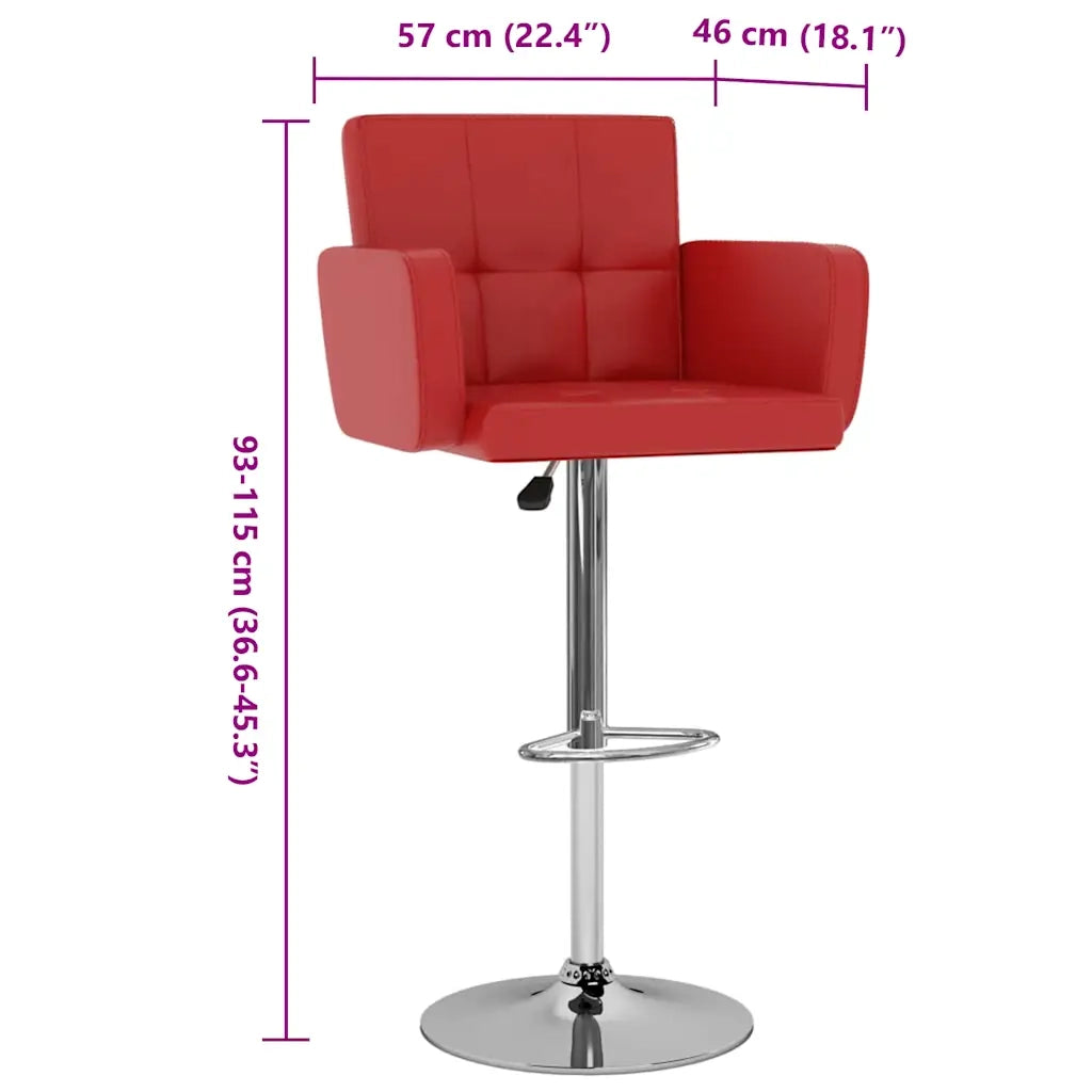 Sgabelli da Bar 2 pz Rossi in Similpelle 323655