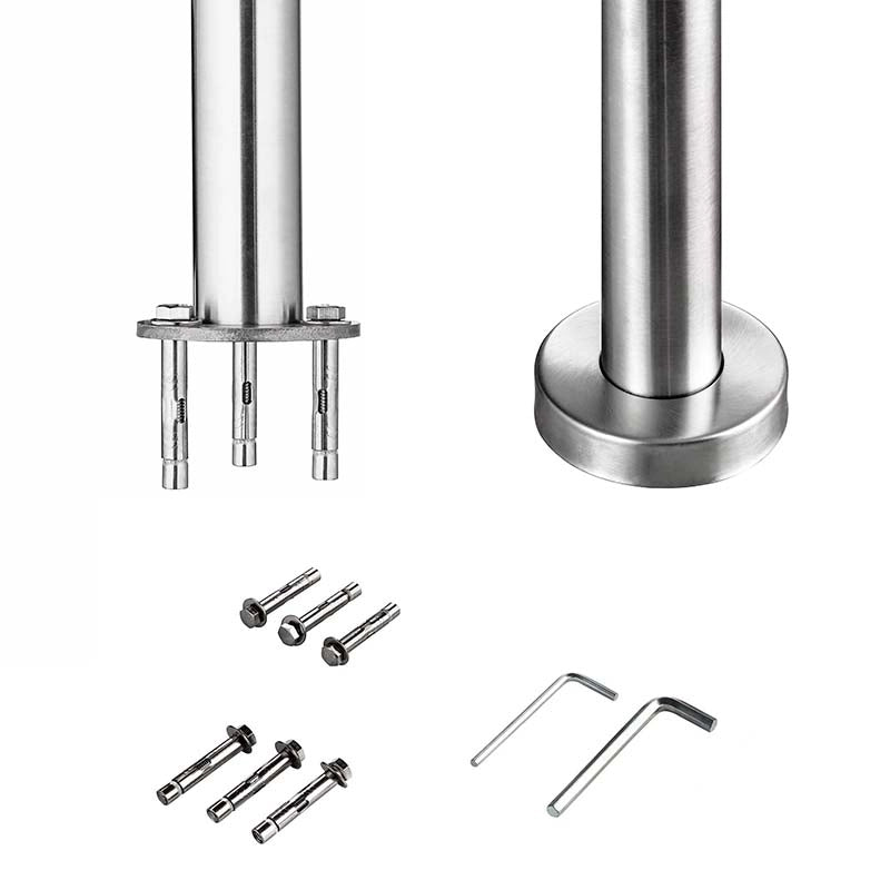 Balaustra Corrimano Ringhiera in acciaio inox spazzolato 100x106cm per interni ed esterni 5 barre trasversali
