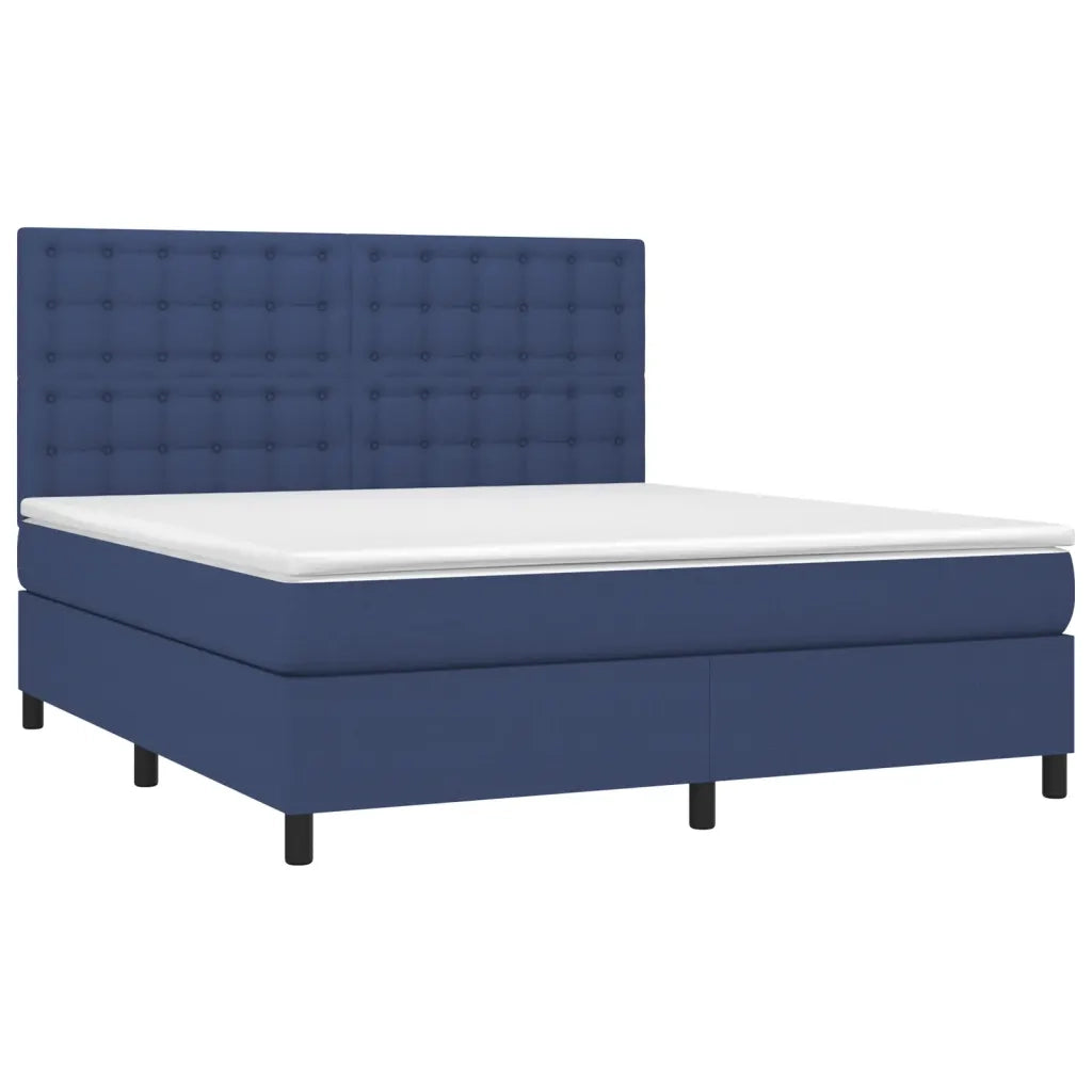 Letto a Molle con Materasso e LED Blu 180x200 cm in Tessuto 3135219