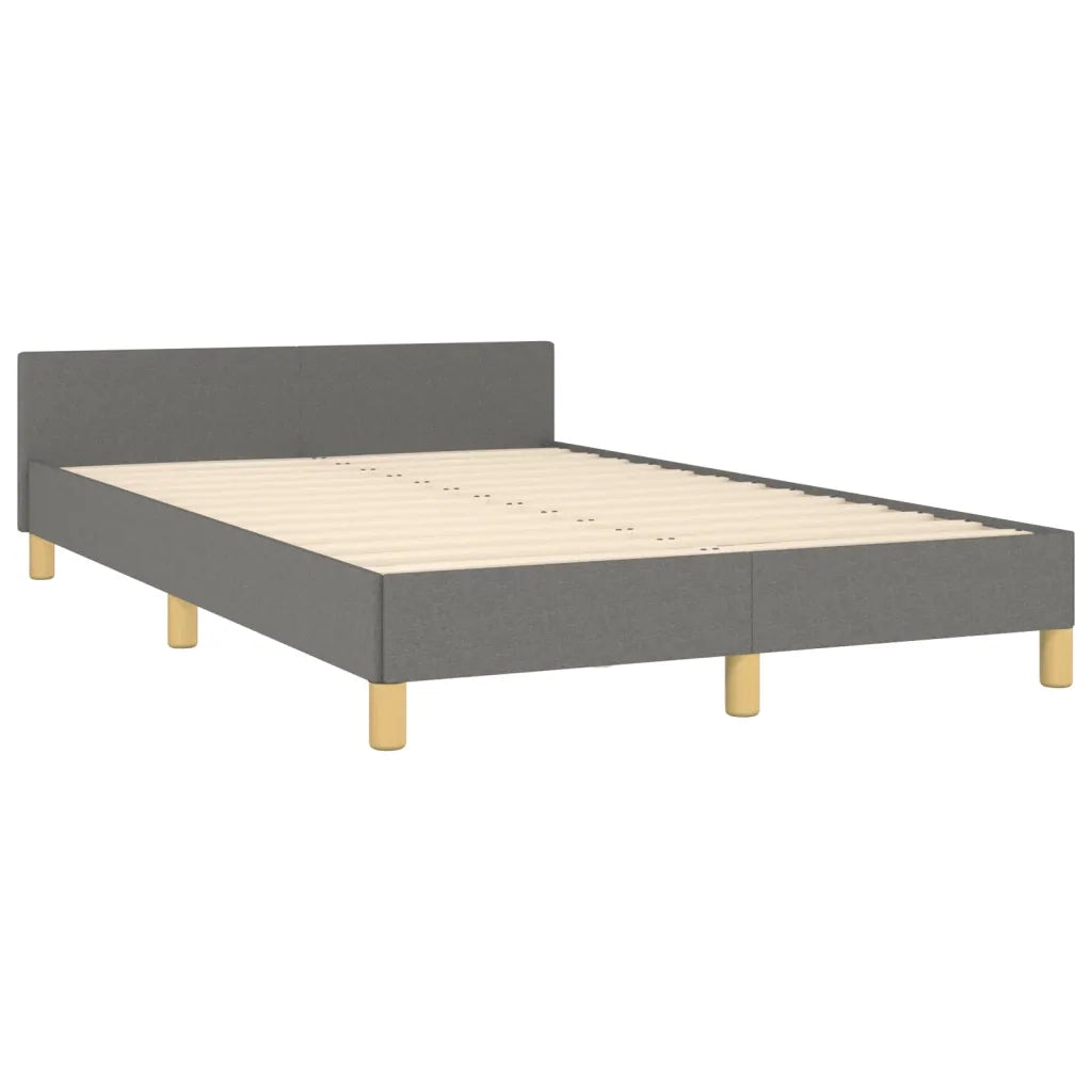 Letto matrimoniale | Letto per adulti | Giroletto senza Materasso Grigio Scuro 120x190 cm in Tessuto