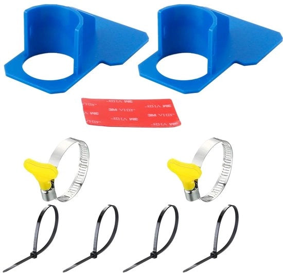 Supporti per tubi da piscina sotterranea - 2-Pack con fermagli - Forte sostegno - Adatto per tubi da piscina - Materiale duraturo - Facile da installare