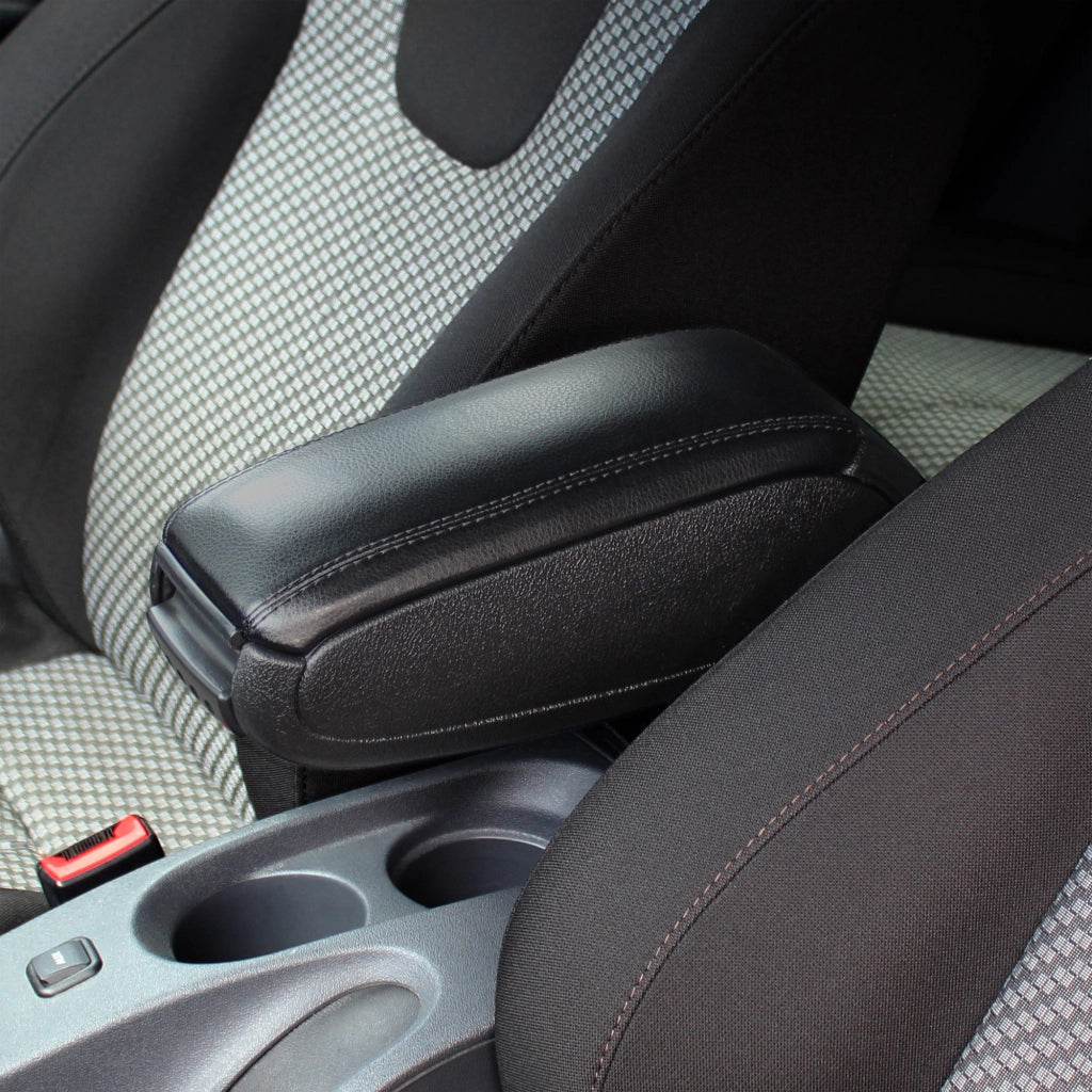 [pro.tec] Bracciolo centrale Ford Fiesta - Rivestimento in similpelle con cuciture nere - con vano portaoggetti