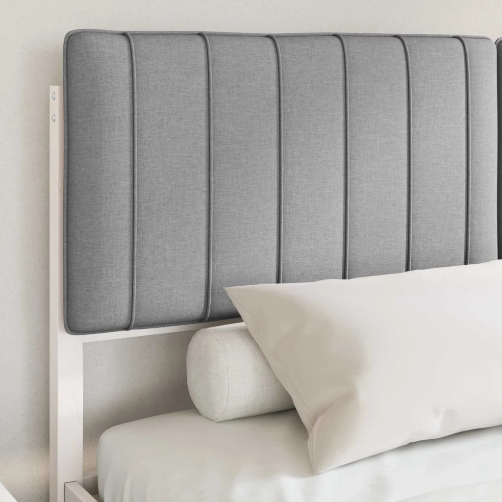 Letto con Testiera Rivestita Grigio chiaro 160 x 200 cm
