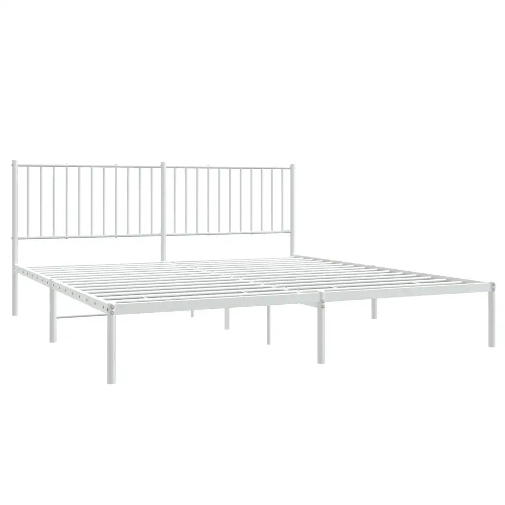 Giroletto con Testiera Metallo Bianco 183x213 cm 350936