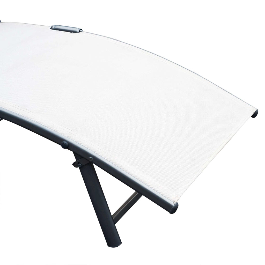 Sdraio da Giardino Pieghevole con Cuscino ¨C Minimal ¨C 137x63.5x100.5cm Beige