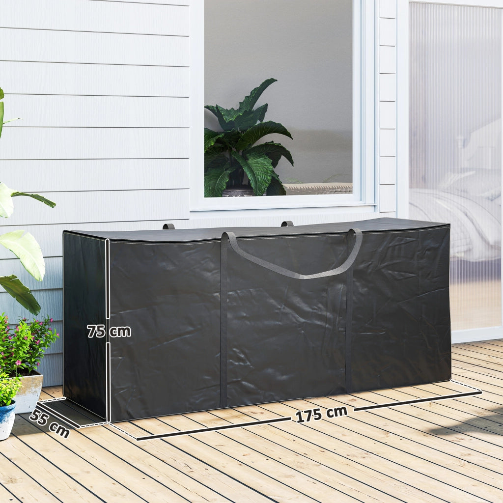 Custodia per cuscini da giardino ¨C Xylo ¨C tessuto Oxford nero 175x55x75 cm