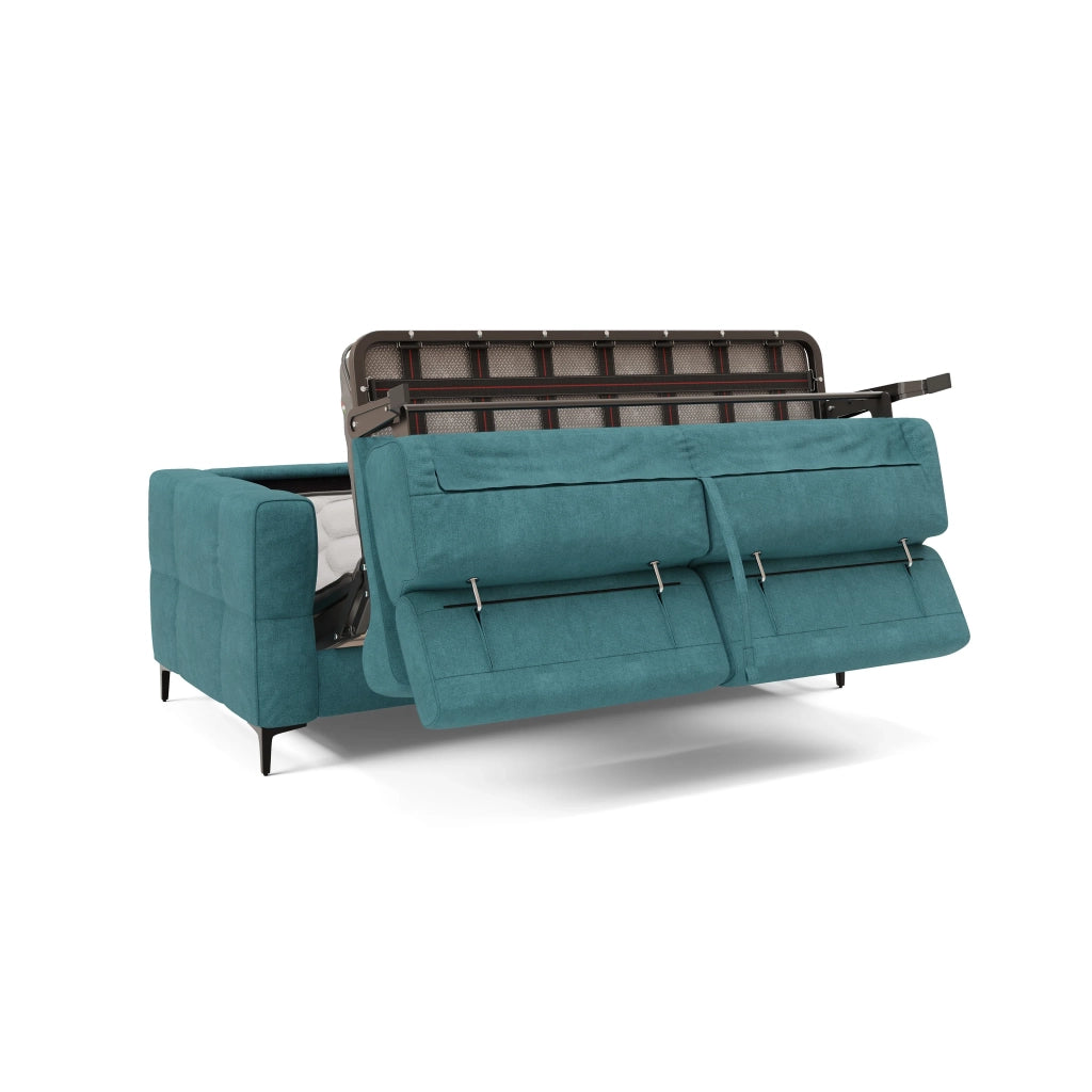 Gardenia Divano letto materasso alto 18 cm con poggiatesta reclinabili e rivestimento impermeabile T02 218 cm (mat. 160x197) azzurro