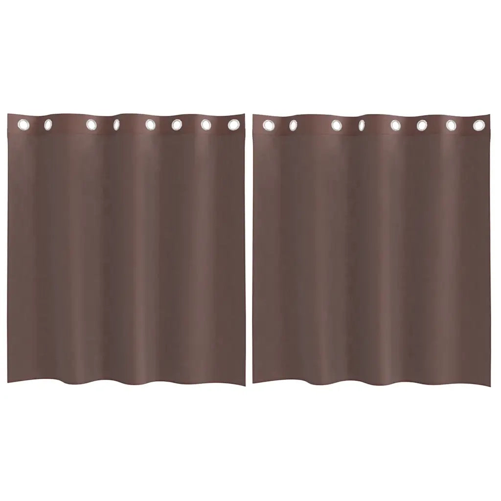 Tende in Voile con Occhielli 2 pz Marrone 140x140 cm