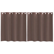 Tende in Voile con Occhielli 2 pz Marrone 140x140 cm