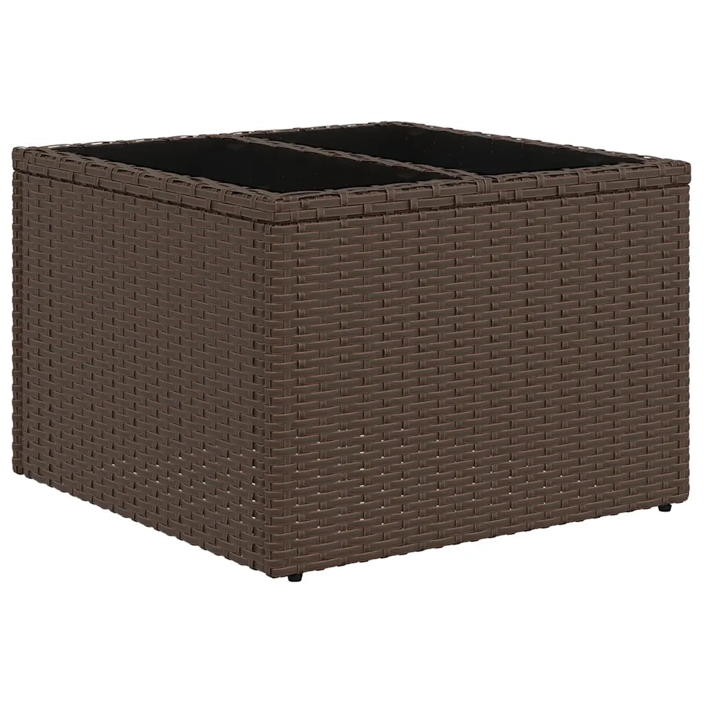 Set Divani da Giardino 11 pz con Cuscini Polyrattan Marrone 3218303