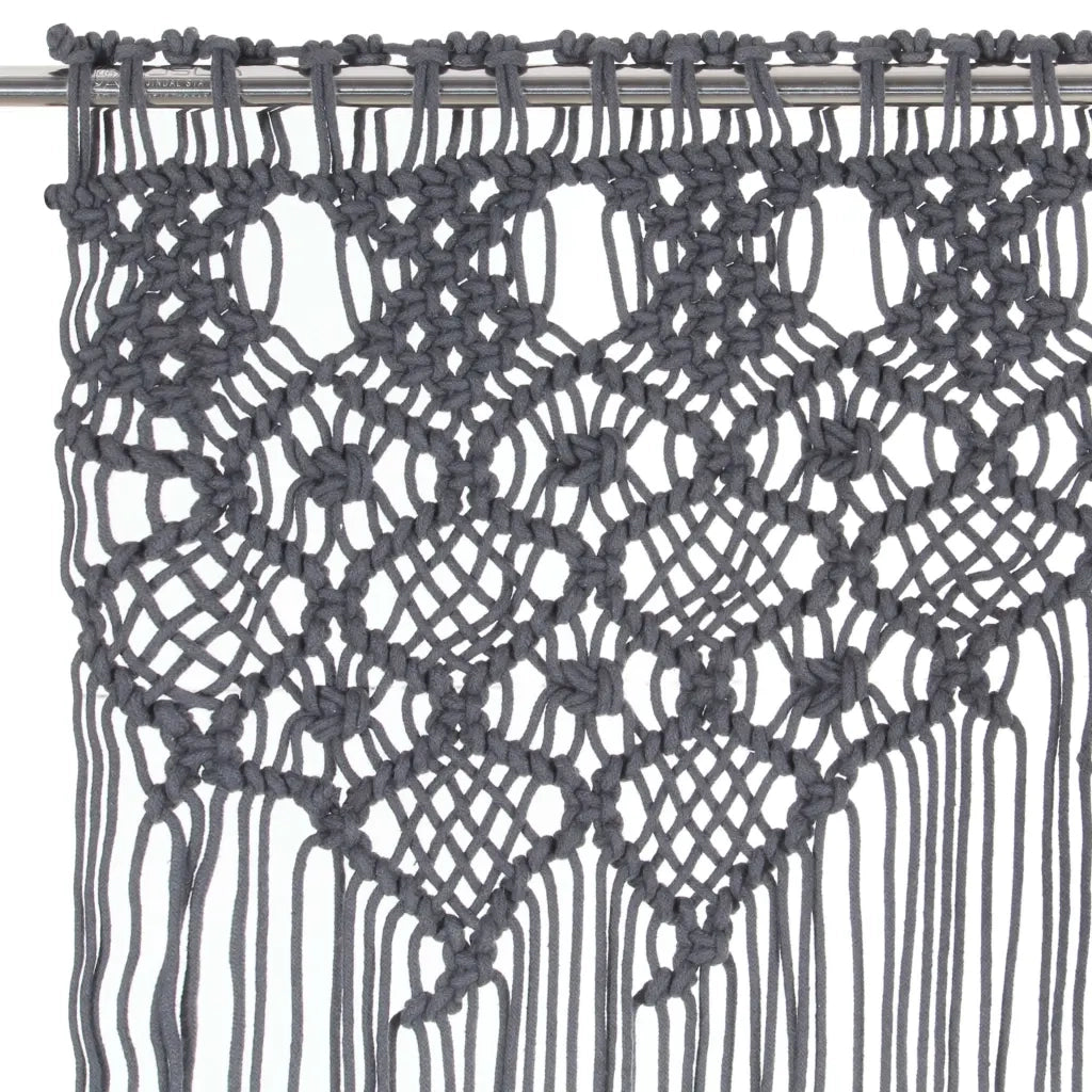 Tenda Macram¨¨ Antracite 140x240 cm in Cotone