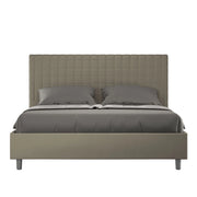 BS COM Letto matrimoniale con rete imbottito 160x200 similpelle cappuccino