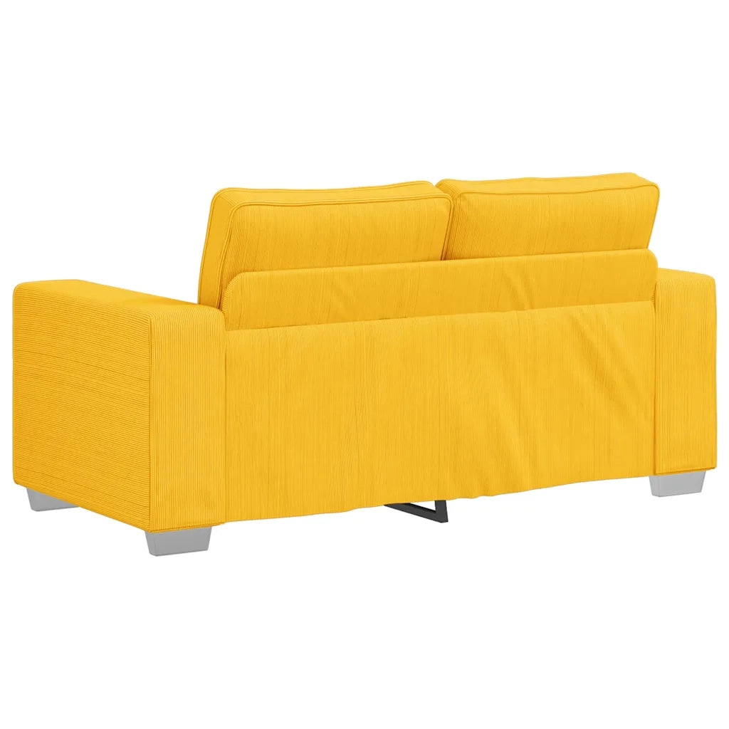Divano Divanetto Giallo Chiaro 160x77x82cm Tessuto di Velluto a Coste 4105198