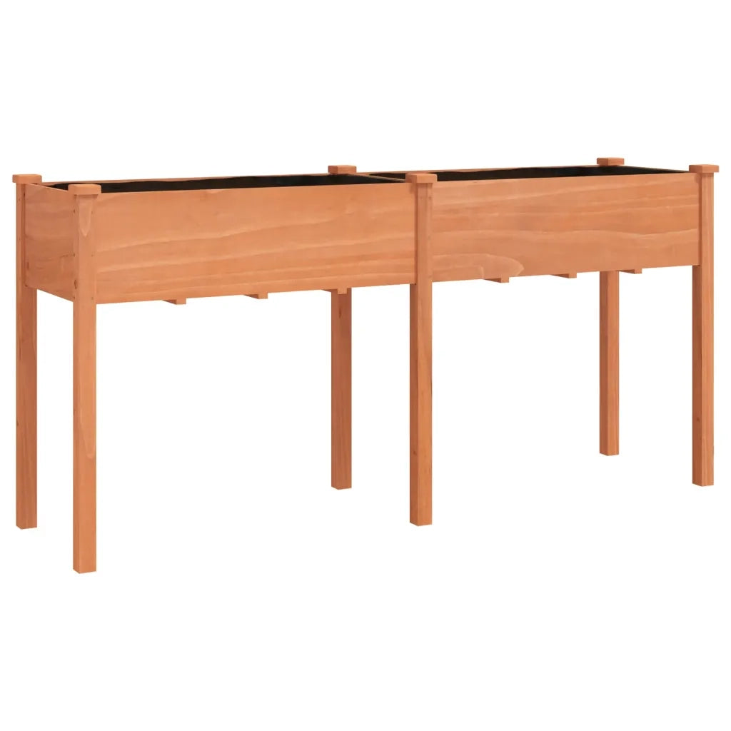 Fioriera con Fodera-Vaso-Contenitore per Piante Marrone 161x45x76cm Legno Massello di Abete