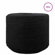 Corda | Fune Nero 0,6 x 0,6 x 5000 cm Cotone