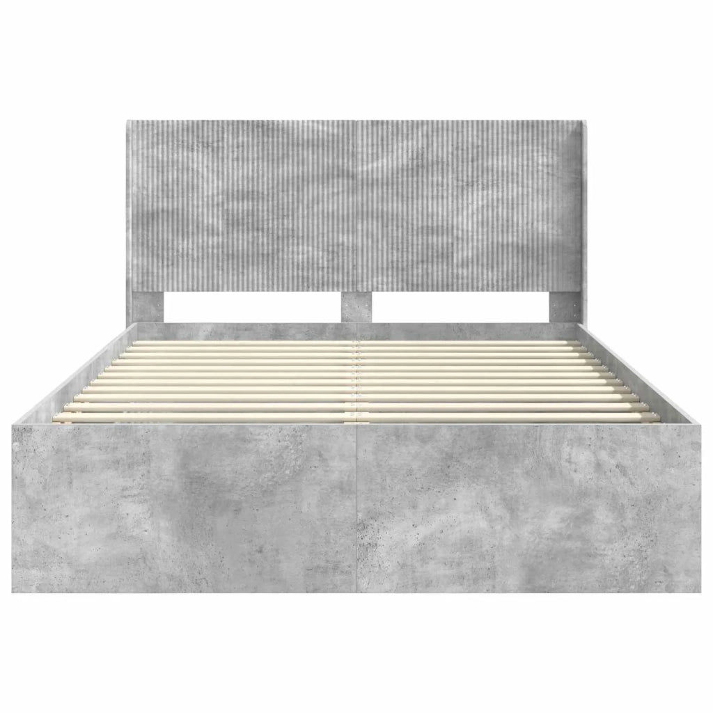Struttura del letto con stoccaggio e testata Grigio Cemento 3413840