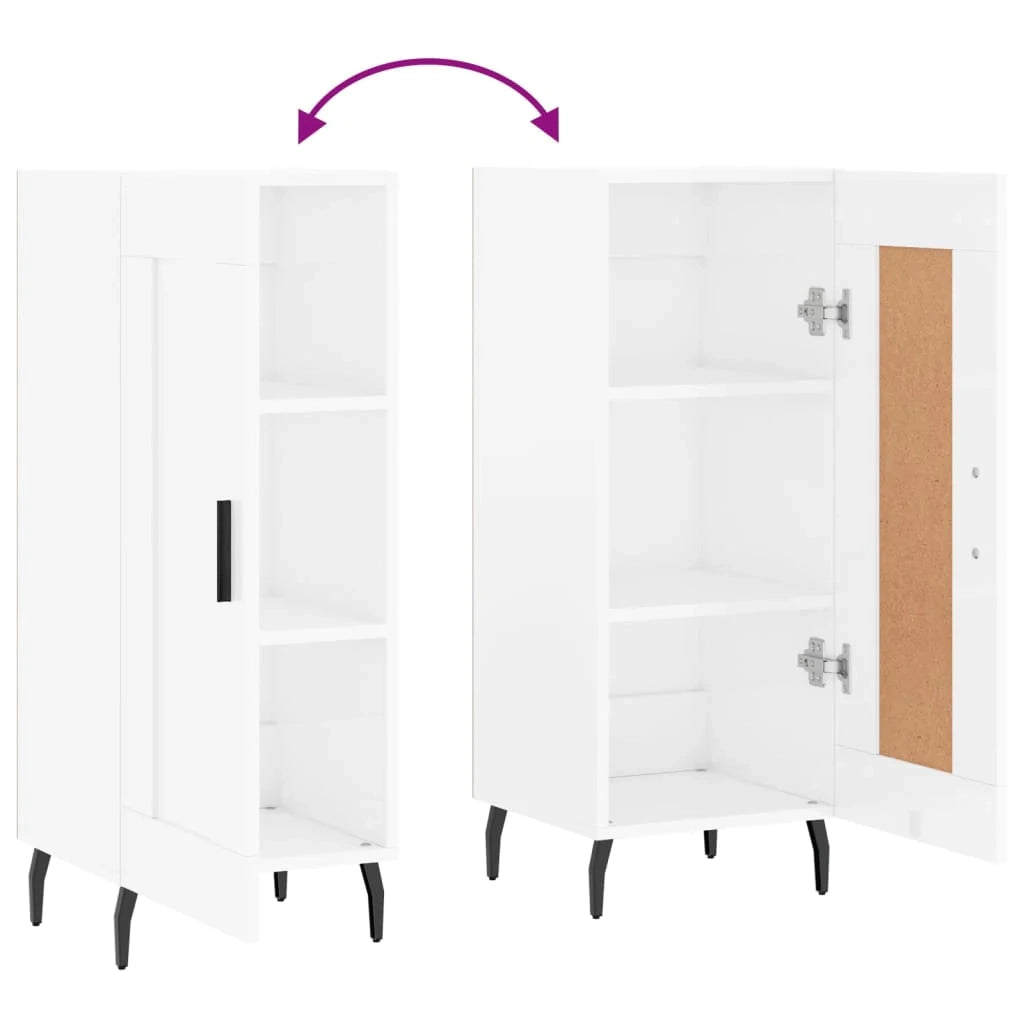 Buffet credenza cassettiera mobiletto mobile contenitore organizer per cucina soggiorno finitura lucida 34,5 x 34 x 90 cm legno ingegnerizzato bianco 02_0030592