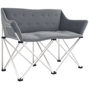 Sedia pieghevole 2 posti ¨C Minimal ¨C grigio con tasche laterali e braccioli