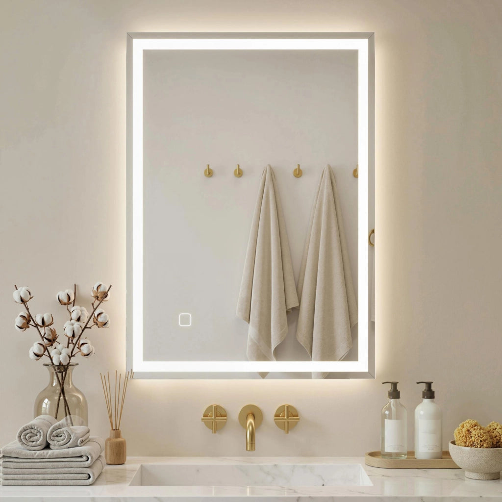 Specchio da Bagno LED ¨C Xylo ¨C Bianco con Interruttore Touch