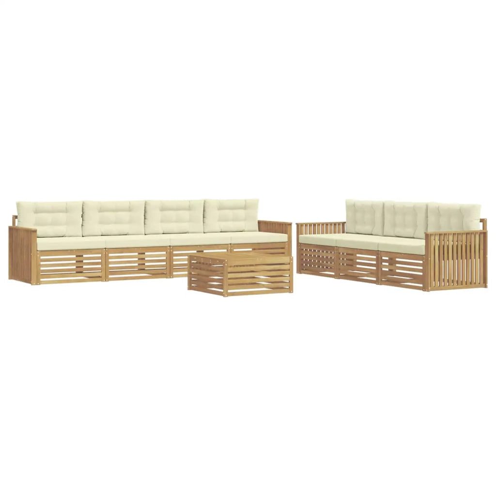 Set di divani da esterno 8 pcs Bianco e Crema 3390160