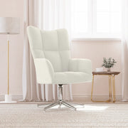 Sedia Relax Bianco Crema Velluto 328126