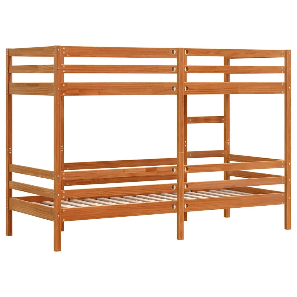 Letto singolo | Letto per adulti | Letto a Castello Marrone Cera 90x190 cm in Legno di Pino