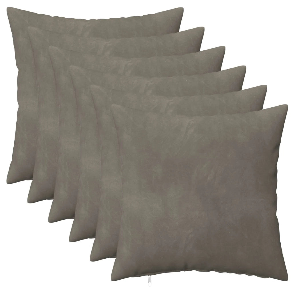 Federa 6 pcs HEERLEN Grigio Chiaro 40 x 40 cm Velluto 908357