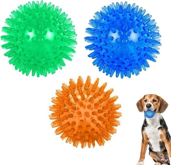 Giocattolo oscillante per cani - pallone stellato per gettare - per cuccioli - per piccoli e medi cani - 3 pezzi.