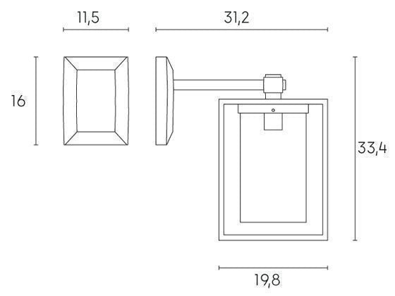 Applique In Basso E27 linea domus bianco