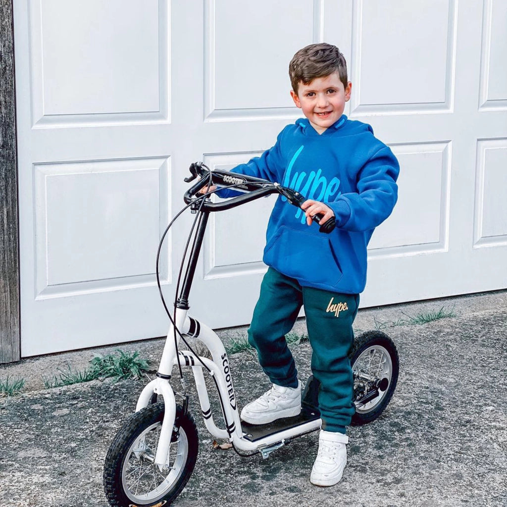 Monopattino per Bambini ¨C Xylo ¨C Manubrio Regolabile 85-95cm, Ruote Grandi, 2 Freni, Telaio Metallo, 5+ Anni, Max 100kg, Bianco