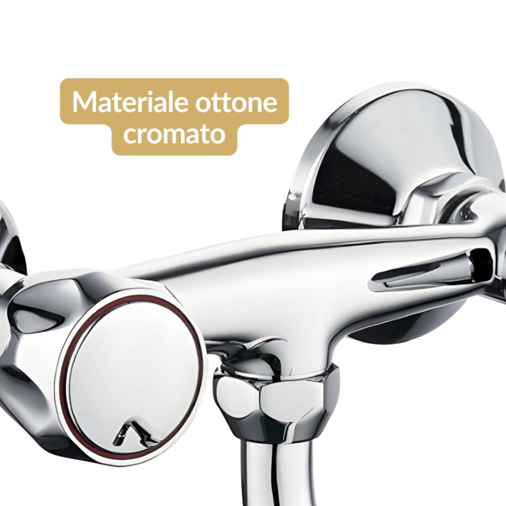 Rubinetto a muro down canna a esse in ottone cucina con erogazione orientabile *** confezione 1