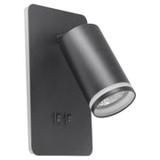 Applique LED 6W + GU10 nera con interruttore Paris Polux