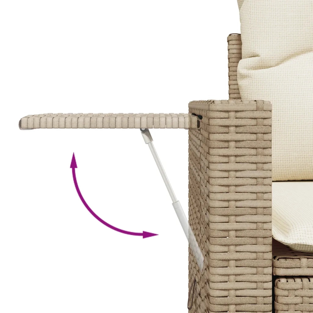 Set Divano da Giardino 8 pz con Cuscini Beige in Polyrattan 3224518