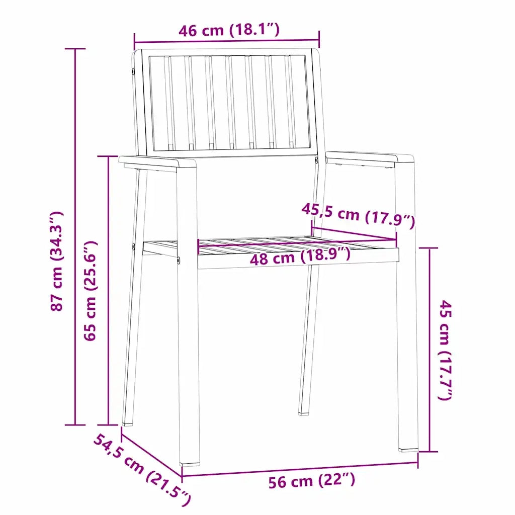Sedia da Giardino 4 pcs Marrone Legno di Acacia Massello 42006202