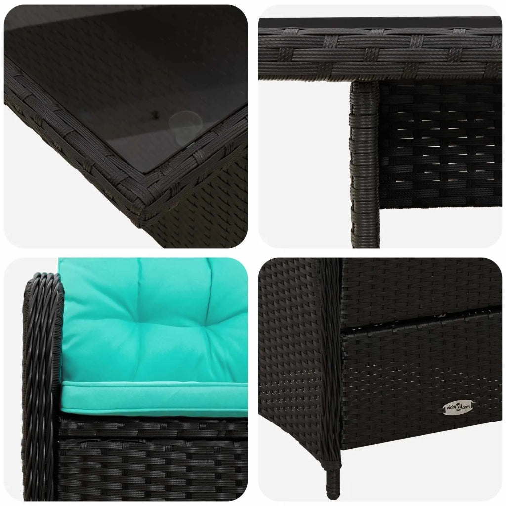 Set da pranzo per esterni 3 pcs polyrattan 3422404