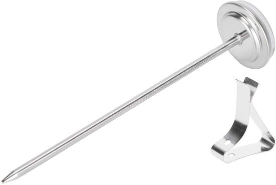Termometro per caffè - Misuratore di temperatura per caffè - Per la preparazione di dolci e gelati - Precisione ± 1°C - Costruito in acciaio inossidabile - Utensile da cucina - Codice prodotto: 123456 - Modello: TG-01 - Temperatura di misura: 0-100°C