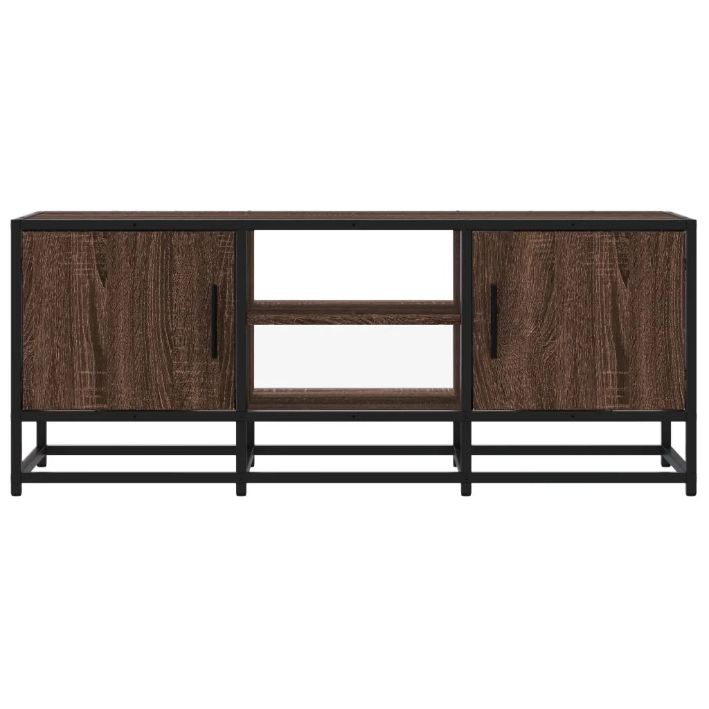Mobile TV Rovere Marrone 100x35x41 cm Legno Multistrato Metallo 848838