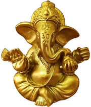 Statua di Ganesha in Oro, 1 x Miniatura di Ganesh, Scultura in Bronzo, Decorazione per Casa, Ufficio, Auto (Oro)