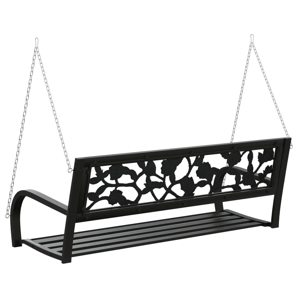 Dondolo per Esterni 125 cm Nero in Acciaio e Plastica 317145
