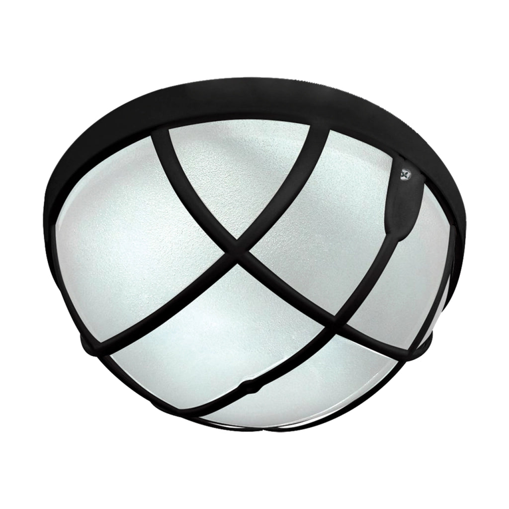 Plafoniera esterna industriale nera Ø20cm E27 IP54 Struhm