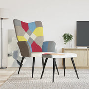 Poltrona Relax con Poggiapiedi in Tessuto Patchwork 328186