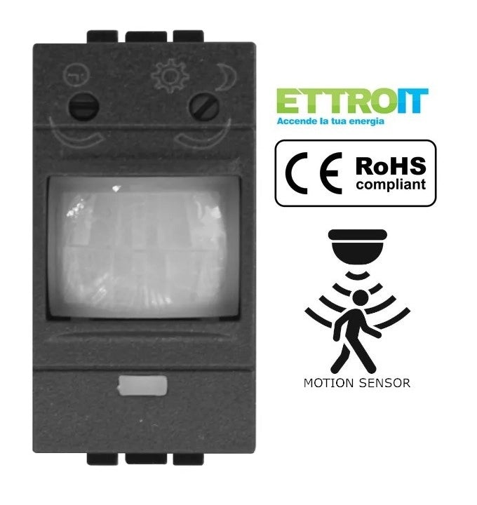 Sensore di Movimento Regolabile Timer Lux 1 Modulo Bianco con Compatibile con BTicino Living LN1800