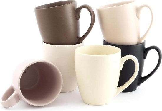 Set di tazze da caffè grandi - tazze da caffè di ceramica di alta qualità e massiccia grande maniglia grandi bicchieri marroni set da 6 

 Specifiche tecniche: 
 - Materiale: ceramica massiccia 
 - Capacità: grande 
 - Set di 6 pezzi 
 - Maniglia grande