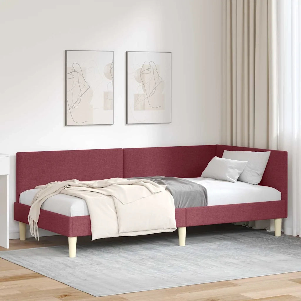 Cornice del letto ad angolo Rosso Vino 100 cm x 200 cm